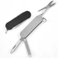 4 In 1 Folding  Clipper Scissors Knife with Key Manicure  Multi-functional Stainless Steel  Multitool  Camping Tools