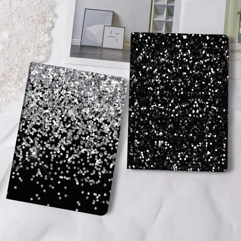 

Silver Glitter Sparkle Background Tablet Case For Samsung Tab Galaxy S6 S11 A A7 A8 A9 A11 10.1 10.4 10.5 Plus Lite Gift