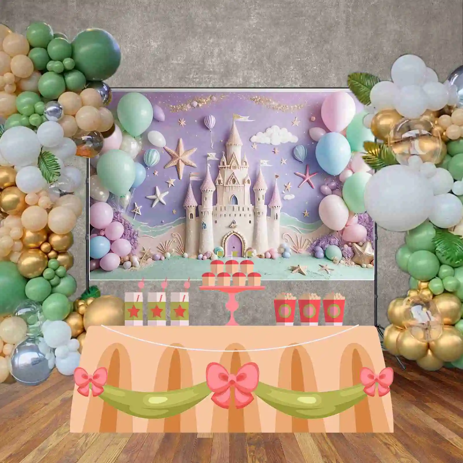 MOON.QG Mermaid Princess primo compleanno sfondo ragazze Beach Ship Boat fondali personalizzati decorazione per feste puntelli fotografici
