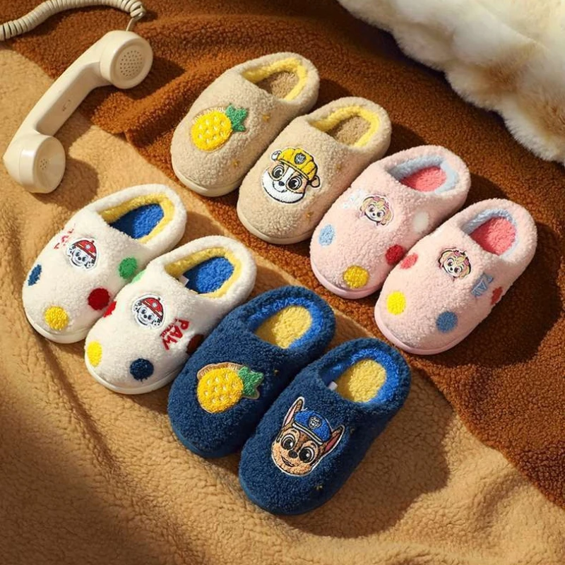 Winter Warm Cotton Slippers Living Room Bedroom Slippers Girls Fashion Comfort House Slides Casual Slippers For Boys