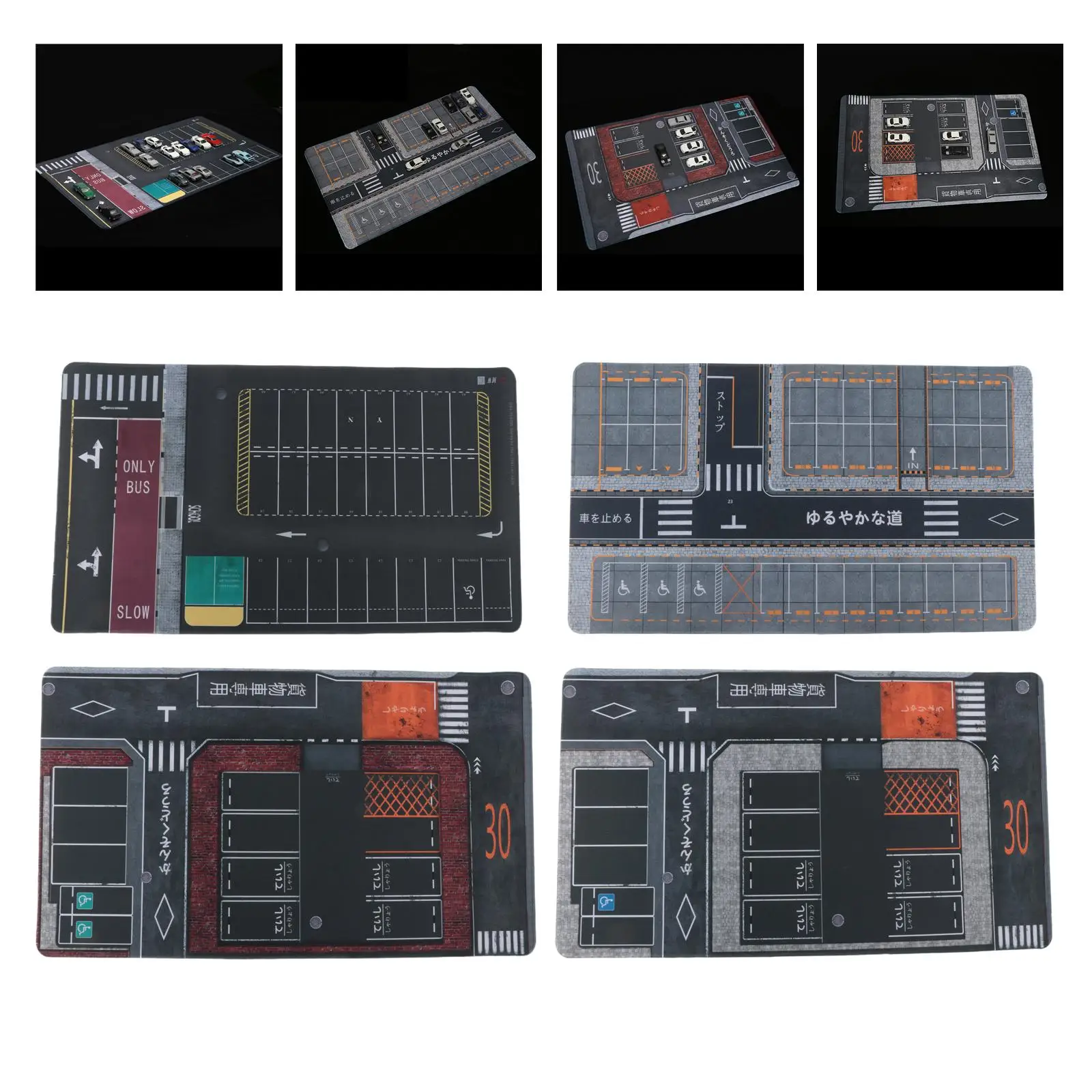 

1/64 Scale Parking Lot Mouse Pad Nonslip Photography Background Mini Model Car Garage Scene Mat for Kids Vehicle Scene Display