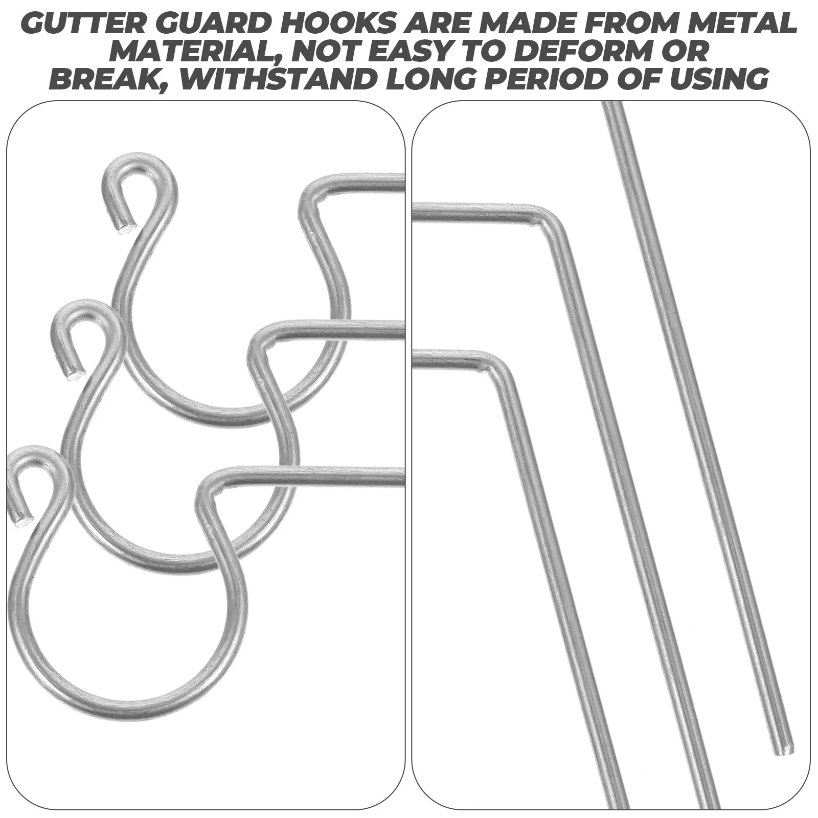 

50Pcs Metal Gutter Hooks for String Lights Outdoor Christmas Light Hangers Sturdy Easy Match Ornaments