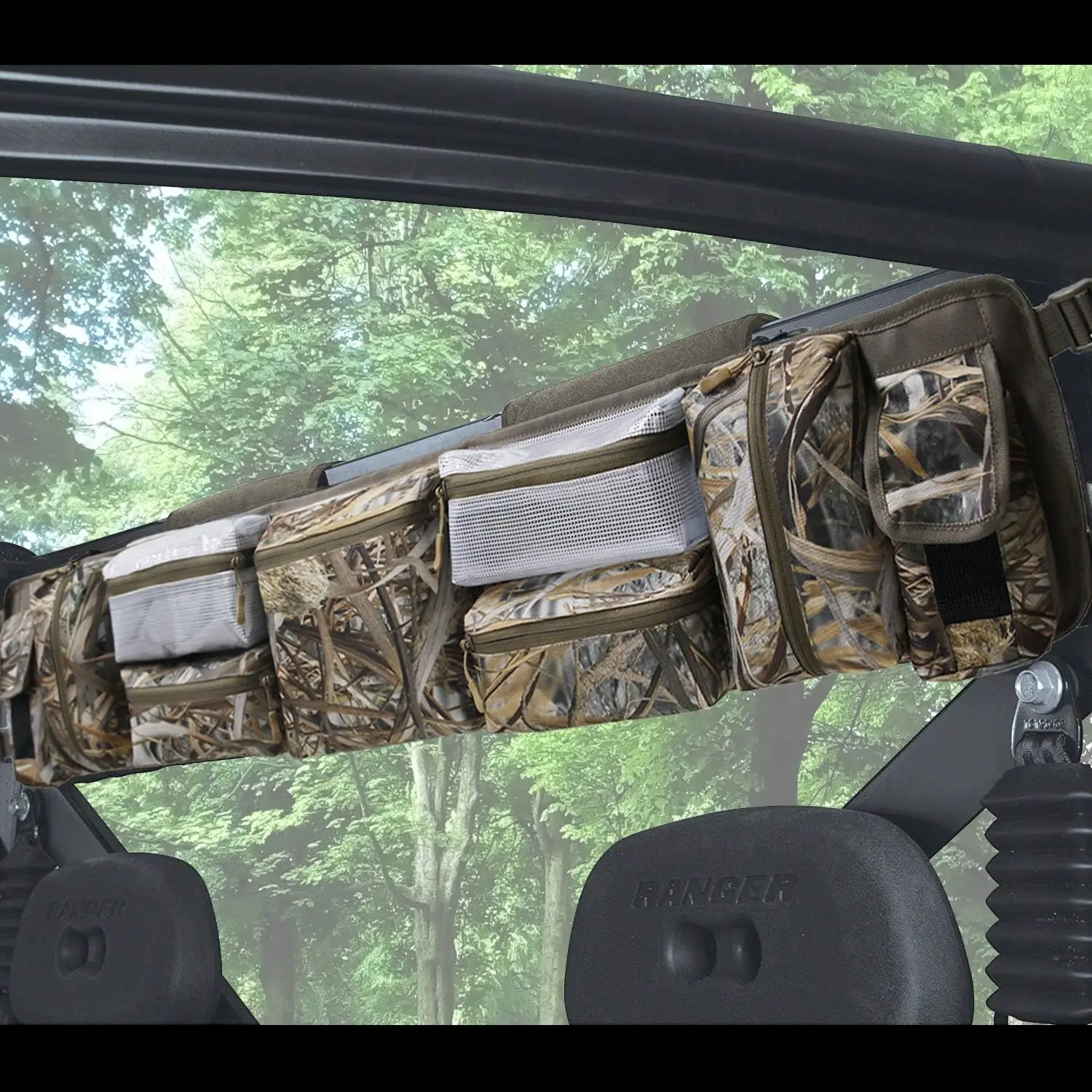 

UTV Roll Cage Storage Bag with Multiple Pockets, Water-Resistant for Polaris Yamaha Kawasaki Full-Size Models