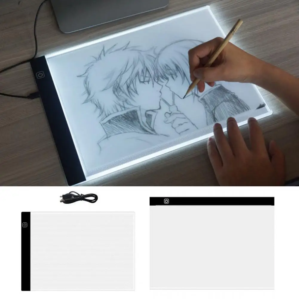 LED Copy Board A4 Drawing Board Painting Stencils Animation Ultra-Thin Design Copying Tools with Adjustable Brightness