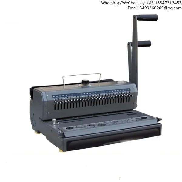 

WD-2006 Manual Power Desktop A4 Wire Binding Machine Double Hard Plastic Ring With 27 Holes Punching Function