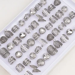 20 Pieces/Lot Vintage Leaves Butterfly Carved Flower Rings for Women Geometry Mixed Fashion Charm Jewelry Gift Wholesale 2024