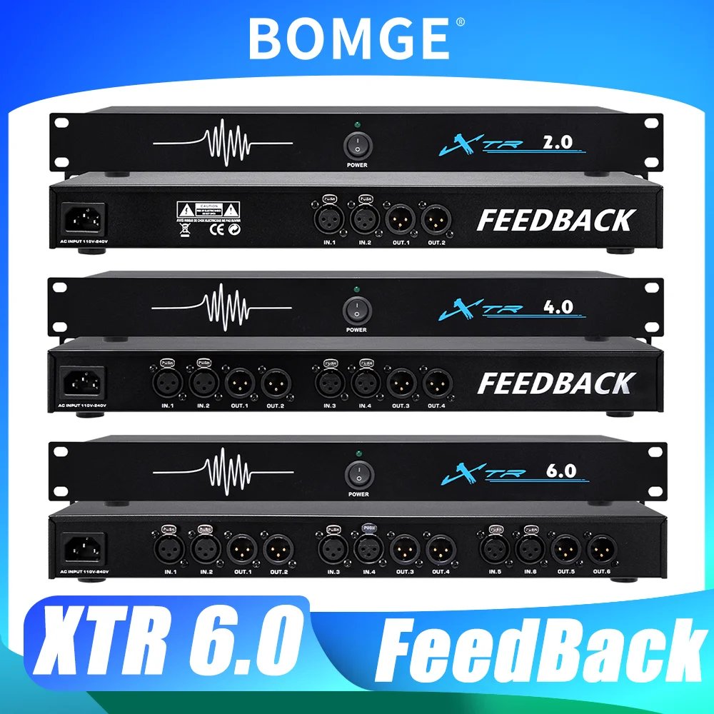XTR 6.0 4.0 2.0 Digital Audio Processor with Digital Feedback Suppressor and Six-Speed ​​Frequency Shift to Suppress Feedback