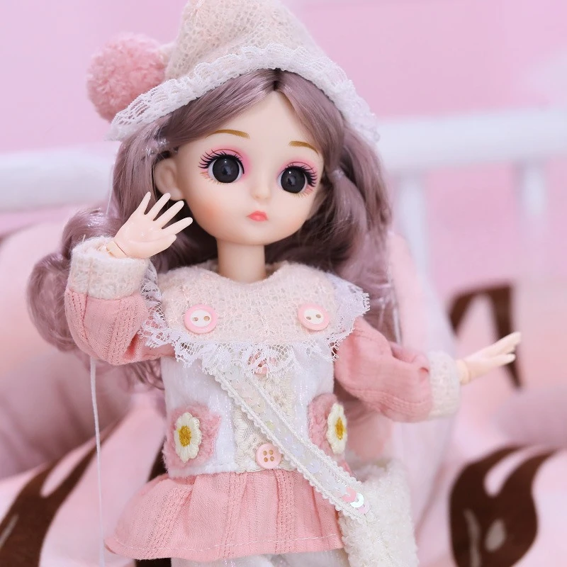 30cm BJD Princess Doll 1/6 Mini Doll Toy with Clothes Shoes Dress Up 20 Joints Movable Cute Sweet Face Child Girl Birthday Gift