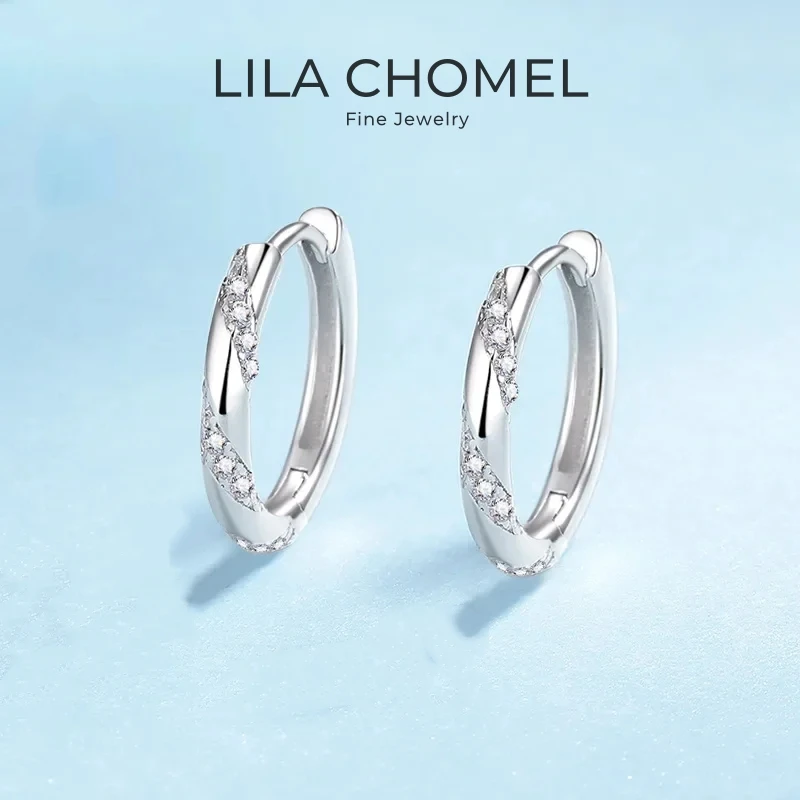 

Women Valentine's Day 18K White Gold Wedding Hoop Earrings Girl 0.348CT Moissanite Diamond Daughter PT950 Platinum Birthday Gift