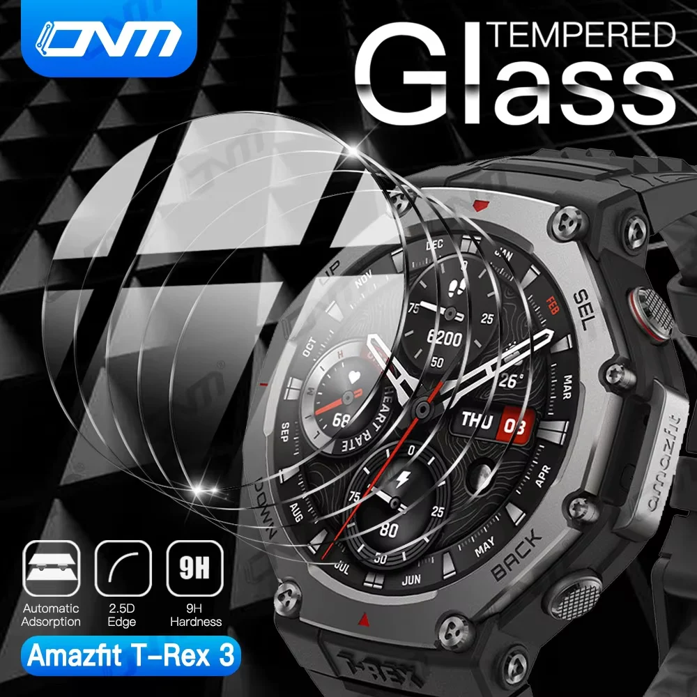 

9H Hardness Tempered Glass for Amazfit T-Rex 3 Screen Protector Tempered Glass Anti-scratch Film for Amazfit TRex 3 Accessories