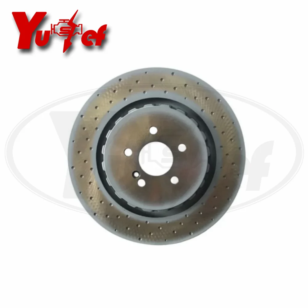 Pair Rear Brake Rotor Disc For Mercedes-Benz AMG S63 S65 CL63 CL65 W221 OEM 2214230812 A2214230812