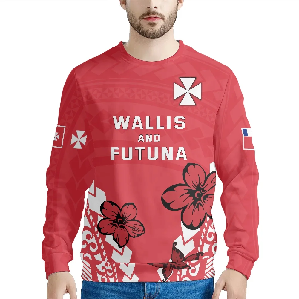 

Wallis Archipelago Design Print Red T-Shirt Round Neck Long Sleeve Sweatshirt 2022 Autumn Men's T-Shirt Suitable For Any Crowd