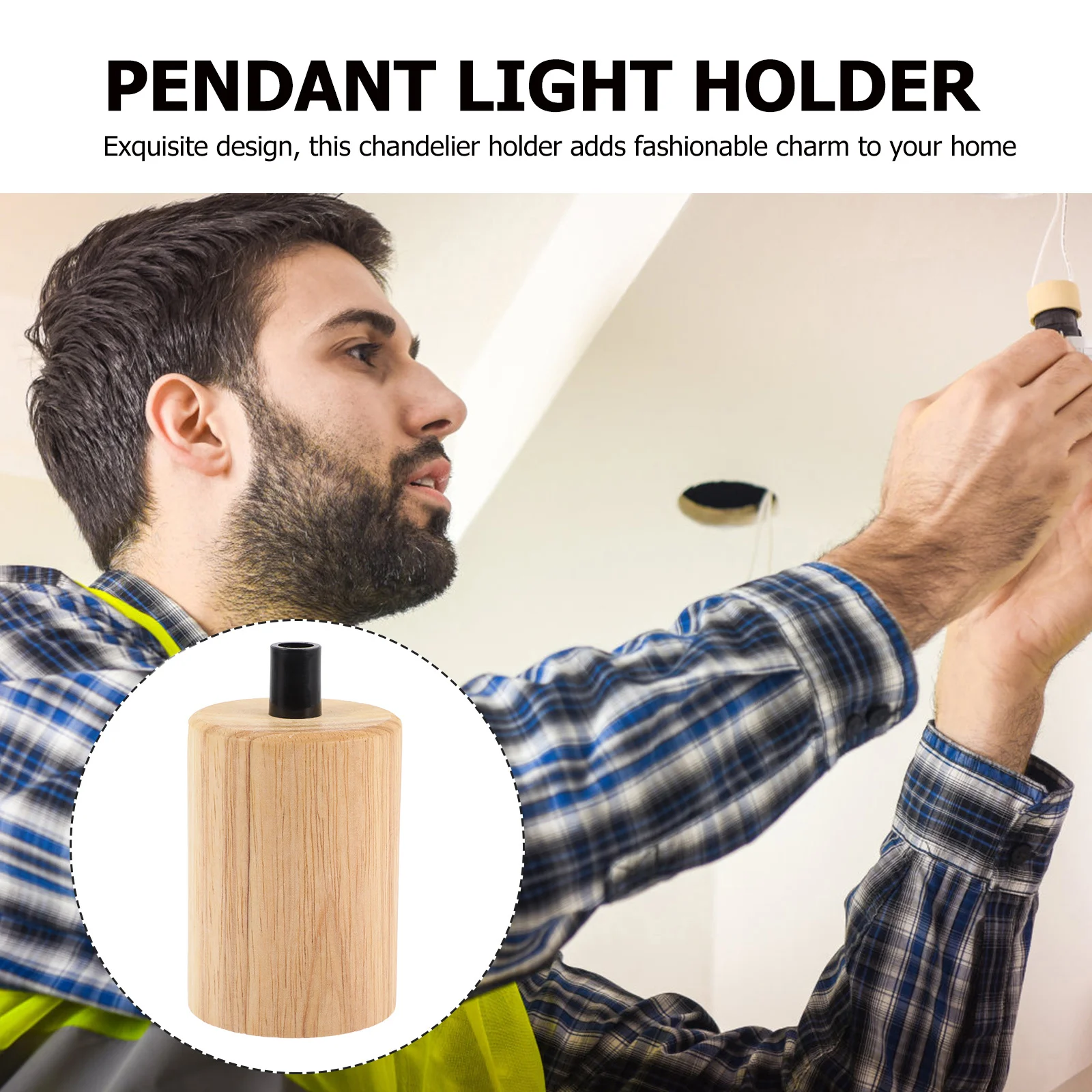 حامل مصباح خشبي E27 لمبة المقبس الثريا مزهرية مضيئة مزودة بقاعدة تركيبات سقف معلق محول الغرور الجدول الطراز الحديث طويلة الأمد