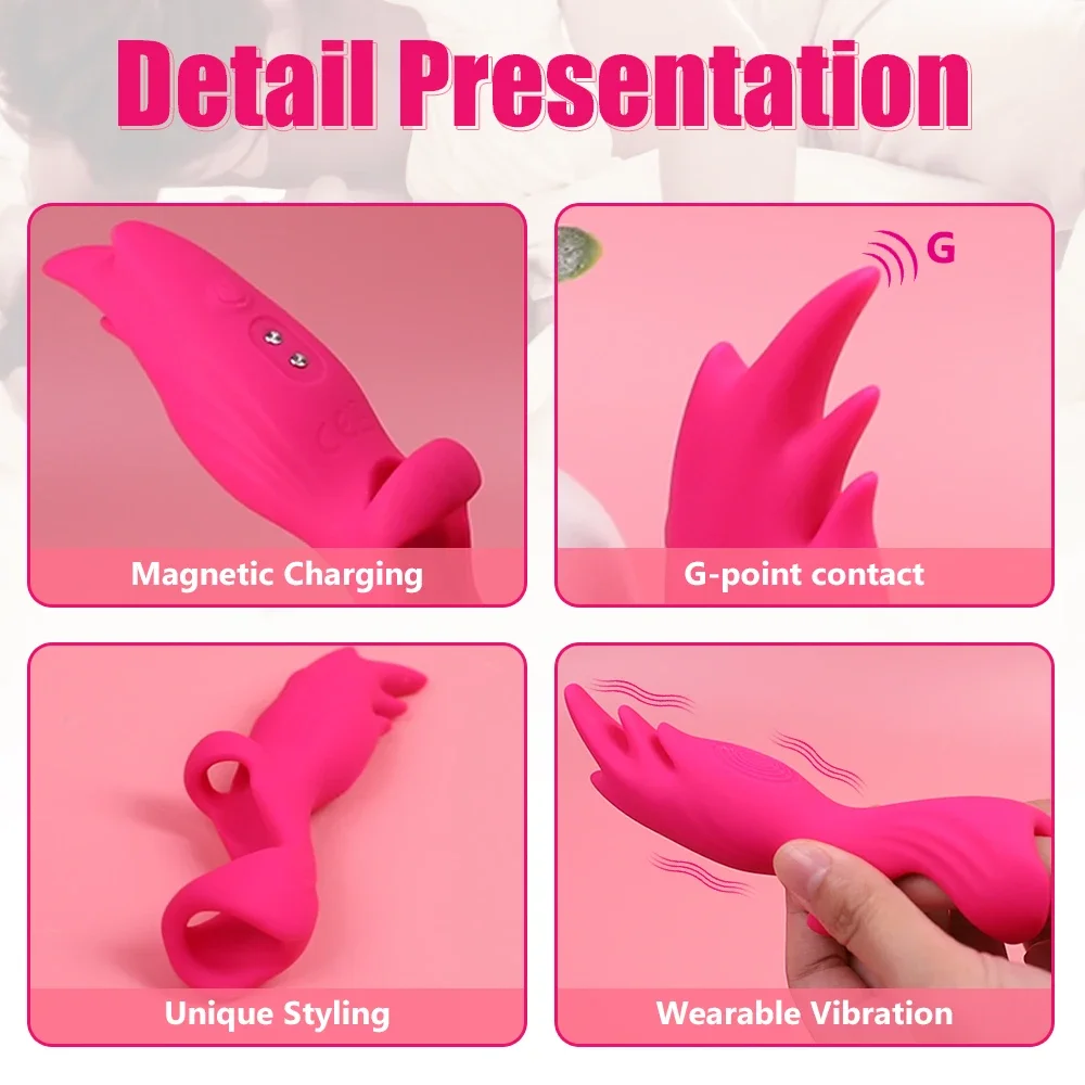 YEAIN Vibrator g-spot untuk wanita, mainan seks Stimulator klitoris perangsang klitoris puting, bentuk jari untuk wanita dewasa