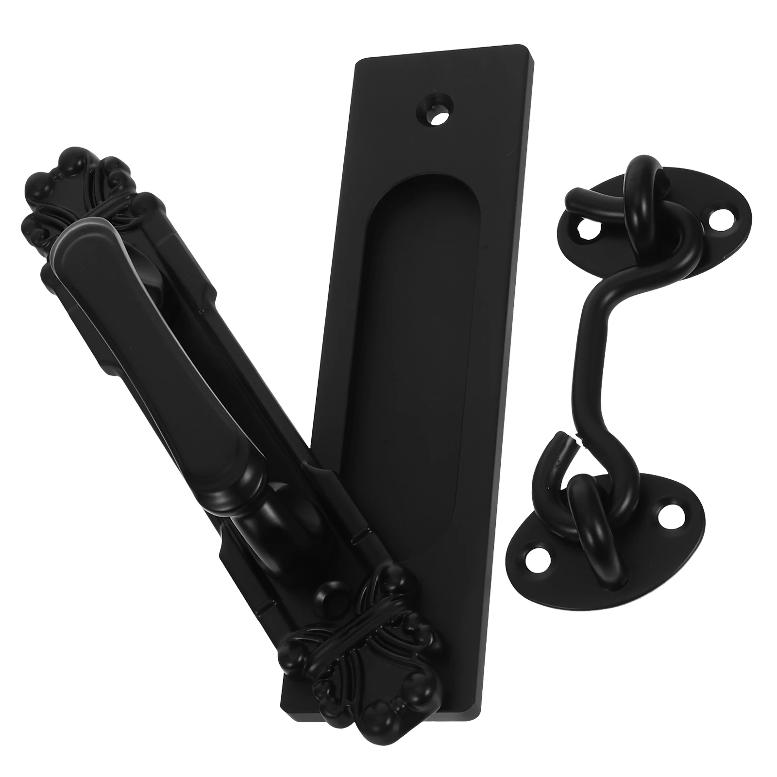 

1 set Handle Hook Set Sliding Barn Pull Zinc Alloy Latch Hardware Outdoor Indoor Garage Pocket Gate Latch Hook Modern Entry Pull