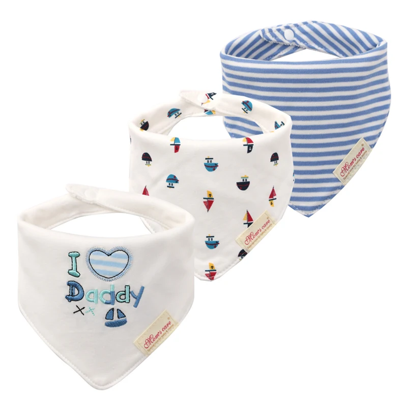 Men\'s baby triangle towel Baby products children\'s bib bib ins triangle saliva towel three-piece pack