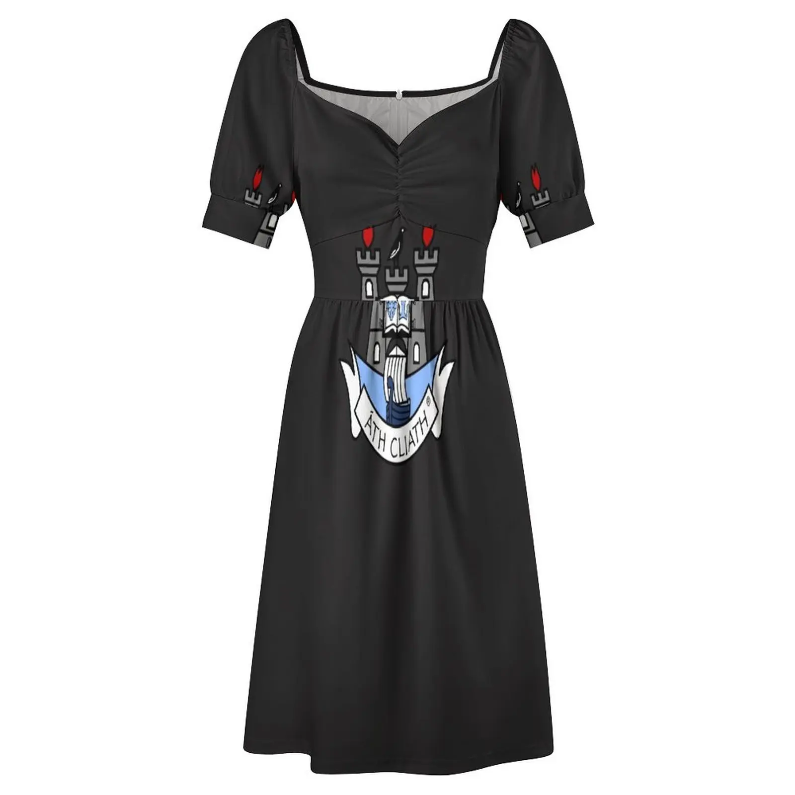 Dublin GAA Logo T-Shirt Kurzarm Kleid Kleider Damen Sommer 2025, Sommerkleider Damen 2025, Abendkleid Damenkleid