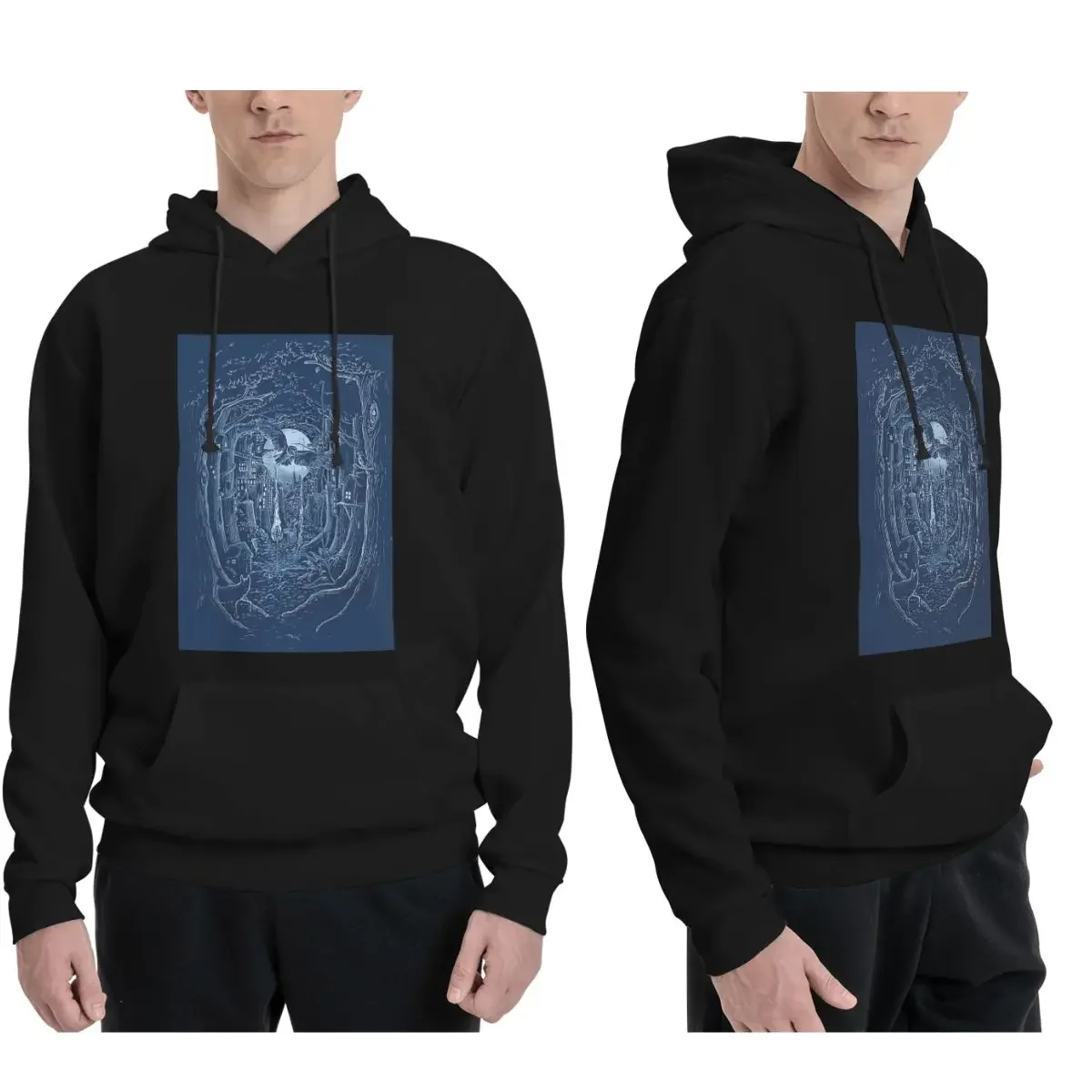 Through The Forest Hoodies Men's Women Casual Pullover Sweatshirt Harajuku Long Sleeve Hooded Autumn Winter