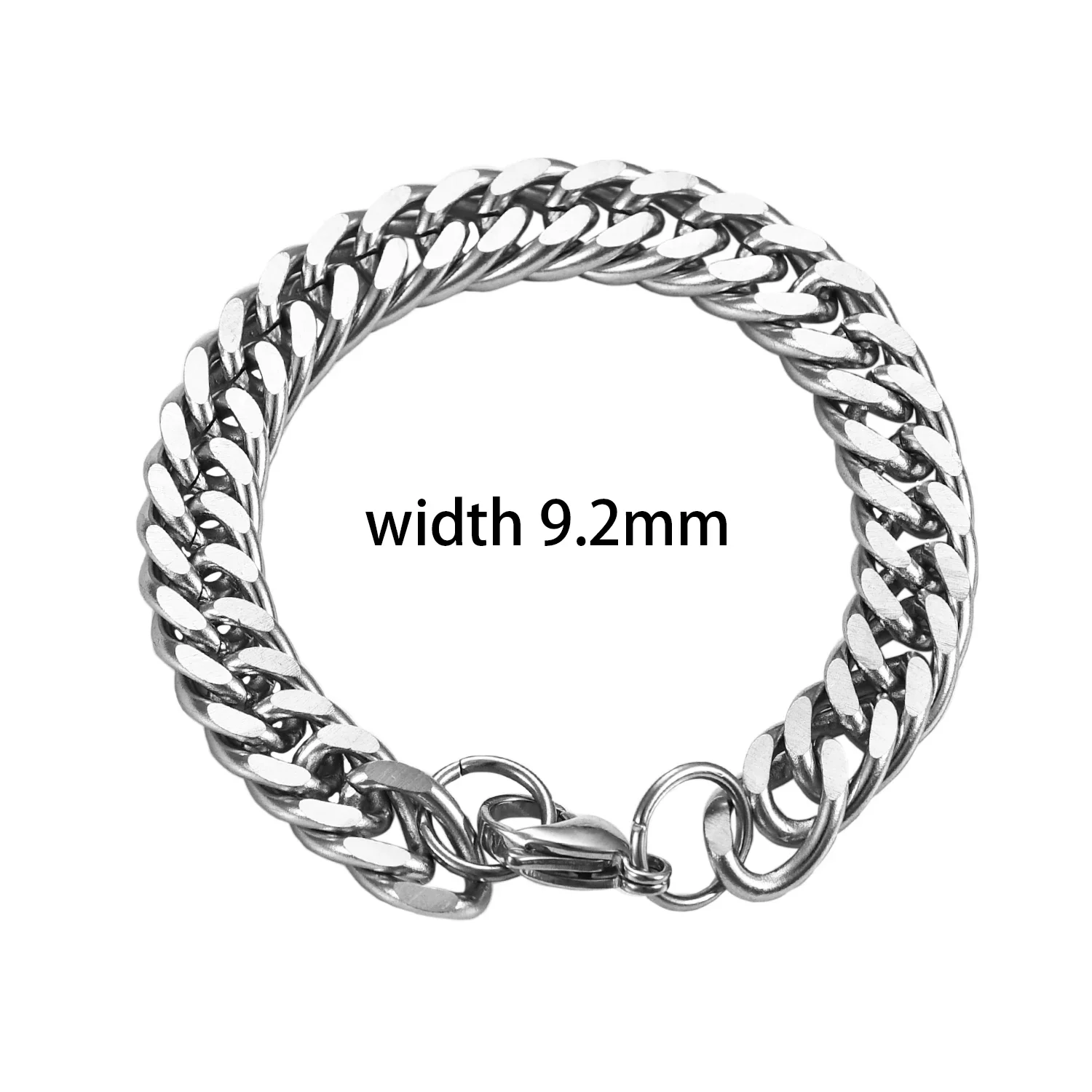 9.2mm Width Hot Selling Cuban Bracelet Stainless Steel Link Hand Chain