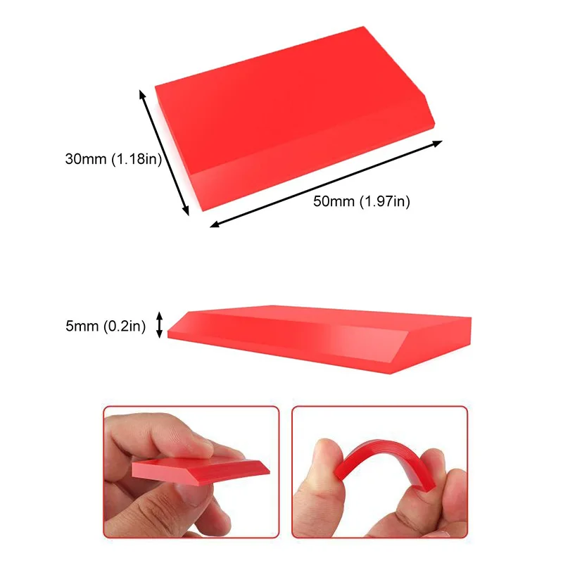 2Pcs Rubber Tinting Squeegee Blade Car Vinyl Installation Applicator Small Flexible Squeegee for Auto Window Tint Glass Film