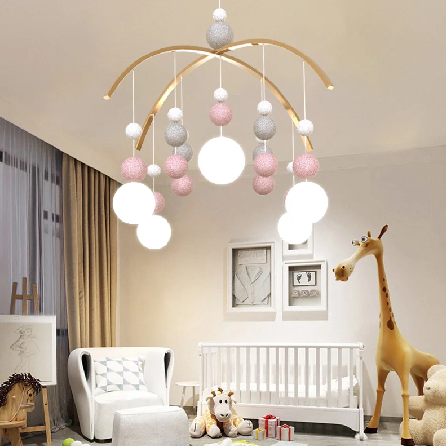 

Children's Room LED Chandelier Lighting Modern Nordic Bedroom Indoor Glass Ball Hanging Lamp G9 Creative Home LED Chandeliers