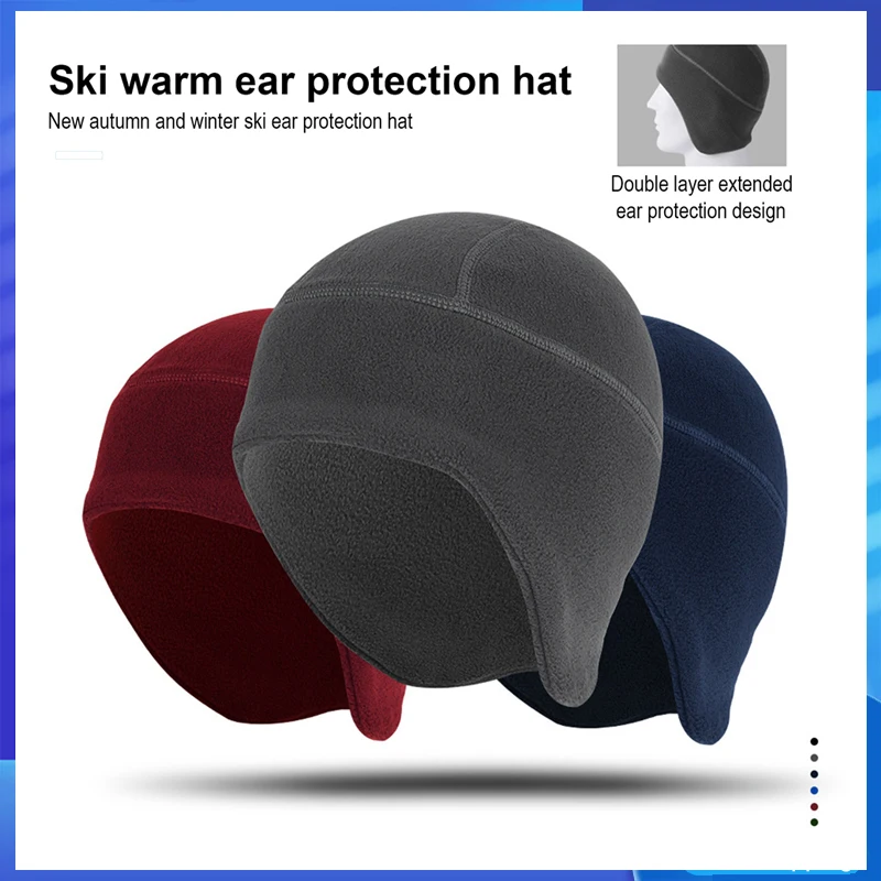 Winter Cycling Cap Windproof Thermal Ski Snowboard Cap Motorcycle Helmet Liner Balaclava Soft Stretch Warm Ear Cover Hat