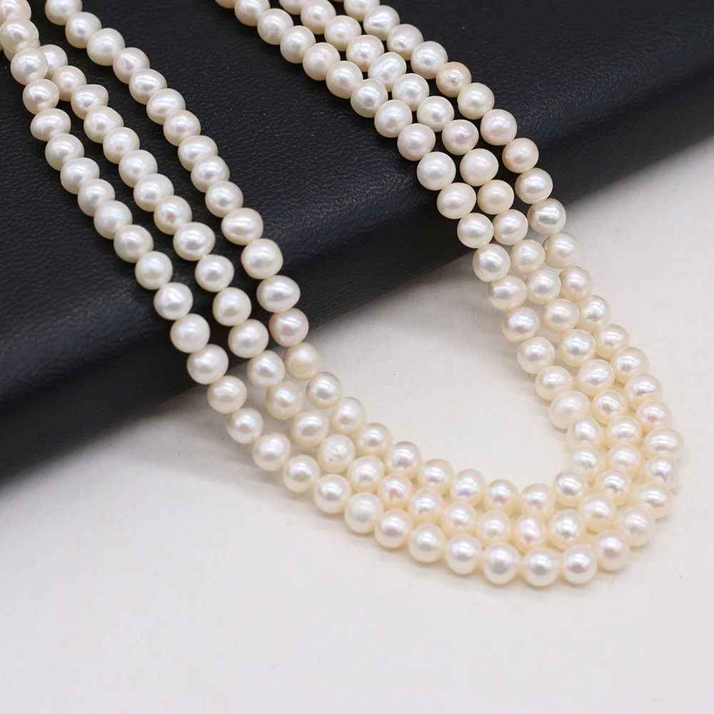 Natural Freshwater Pearls AAA White Round Pearl Spacer Beads For Jewelry Making DIY Necklace Bracelet Accessories Gift 4-5mm