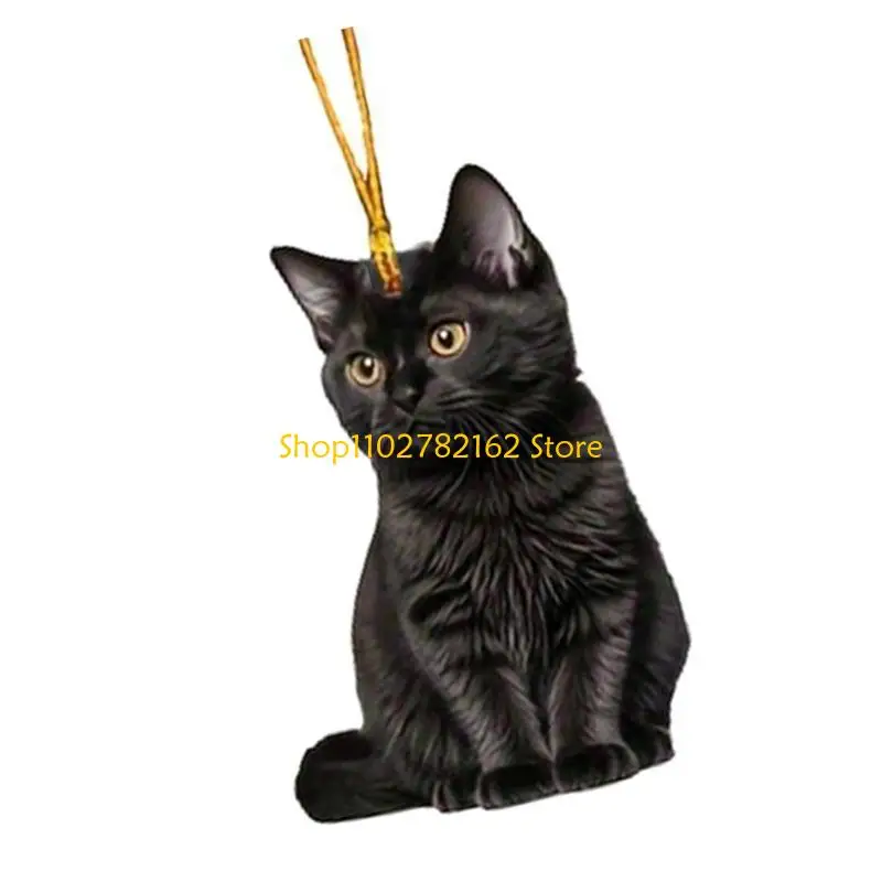 

547B Black Cats Car Mirror Pendant Vehicle Interior Decors Rearview Mirror Hanging decors for A Unique Interior Accent