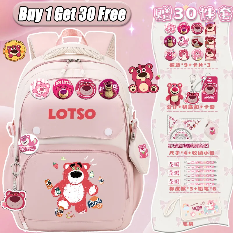 Strawberry Bear Backpack 2025 New Girls Backpack Luxury Large Capacity Backpack Teen Backpack Cute Design School Backpack