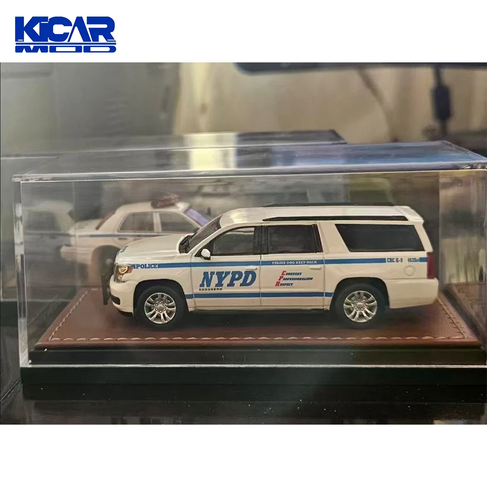 GOC 1/64 NYPD Model Car Vintage Cars Diecast Vehicle Collection Model With Display Case Gifts for Adults