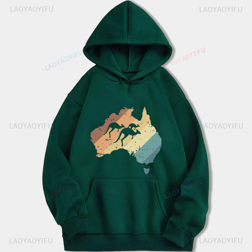 New Arrival Australia Map Kangaroo Novelty Printed Pullovers Fashion Casual Streetwear Hip-hop Hipster Winter Hot Sale Hoodies