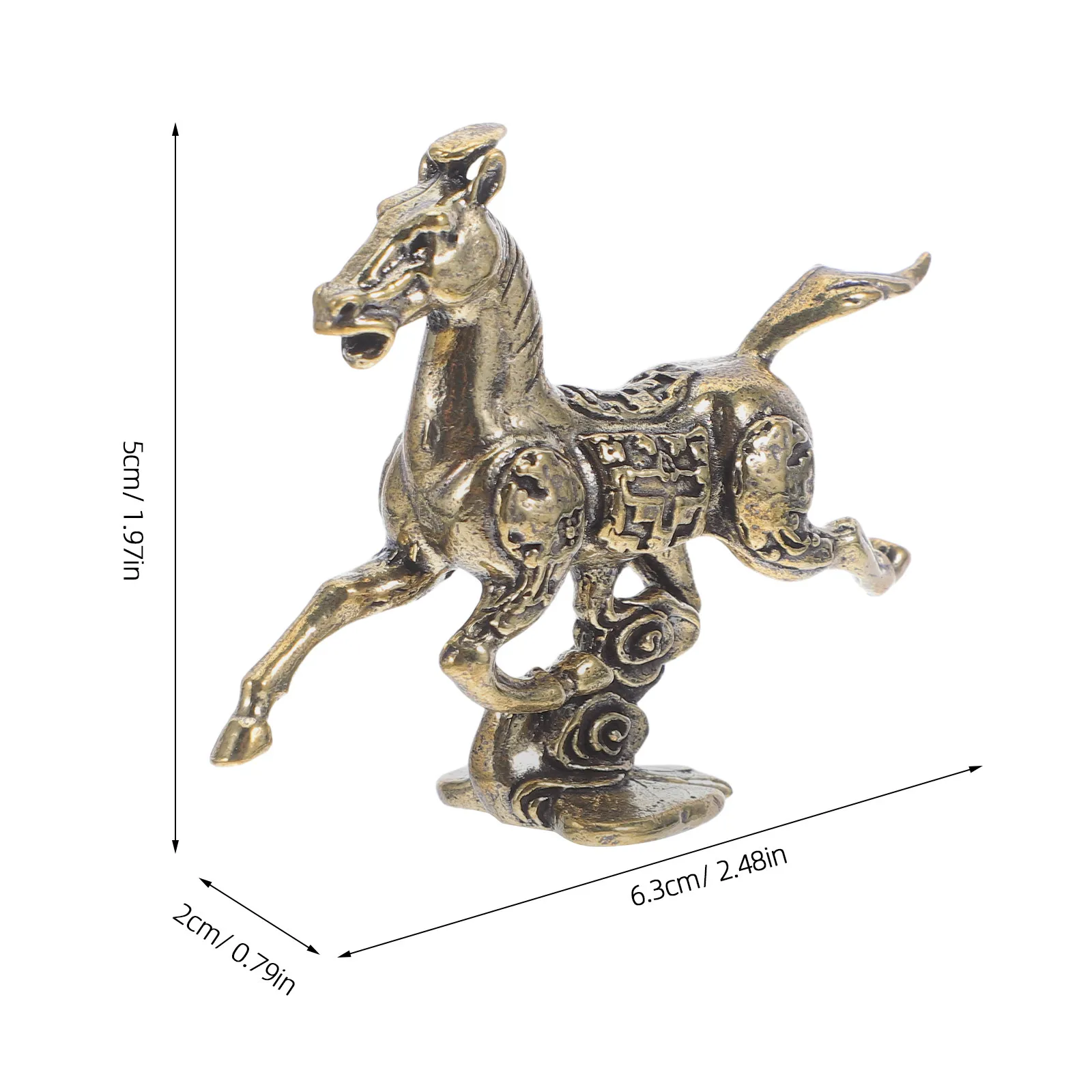 Brass Horse Ornament Galloping Horse Treading Flying Swallow Inspired Desktop Sculpture Vintage Style Office Decor Bookshelf