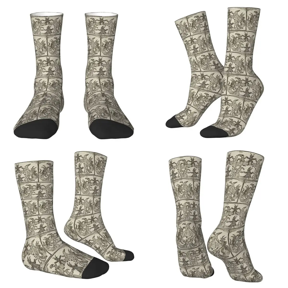 Witches Circle Dance Socks Harajuku Super Soft Stockings All Season Long Socks for Man Woman Valentine's Day Gifts