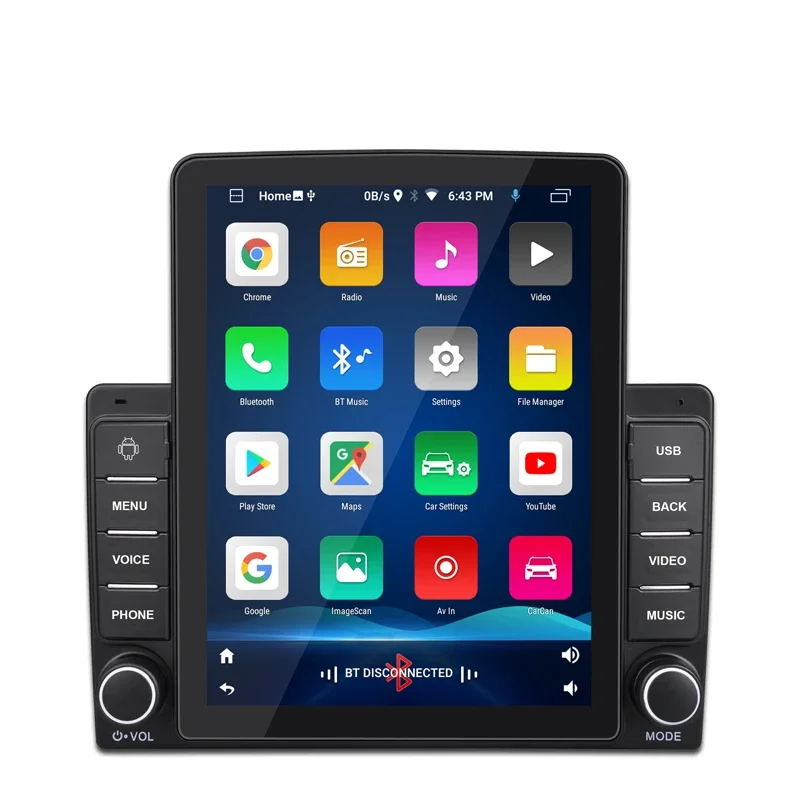 Radio con GPS para coche, reproductor con Android, Universal, 9,5 pulgadas, MirrorLink, vídeo, audio, pantalla táctil, 2 din