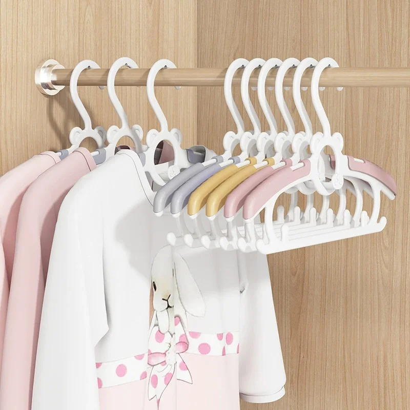 Hangers for Closet, Non-Slip Clothes Hangers, Pink  Grey Adjustable Toddler Hanger for Girl Boy Hangers, Space Saving
