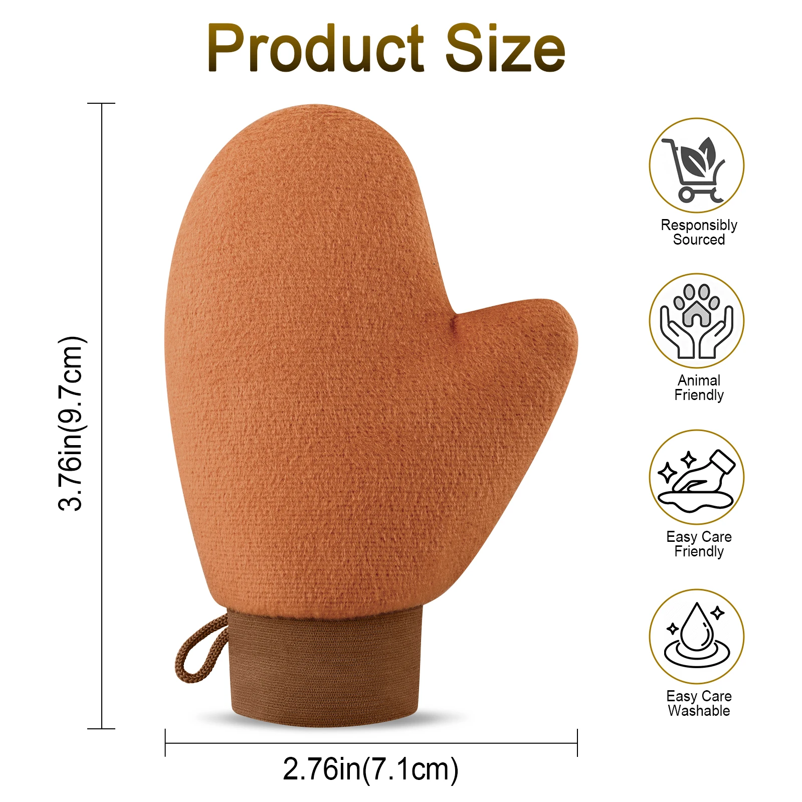 Wiederverwendbarer Bräunungshandschuh, doppelseitiger Selbstbräunungslotion-Handschuh, verhindert klebrige Hände, Samthandschuh für Damen und Herren, Lotionen, Mousse – Detail 2