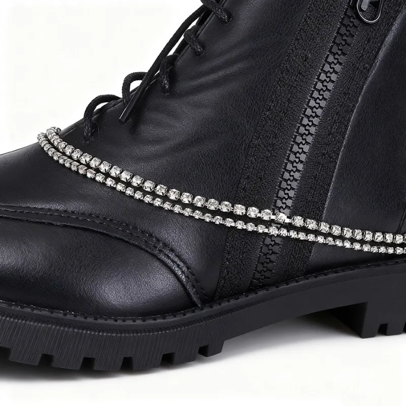 Imitation Diamond Studded Double-layer Decorative Shoe Buckle Martin Boot Chain Fashionable Temperament Accessory Chain Jewelry