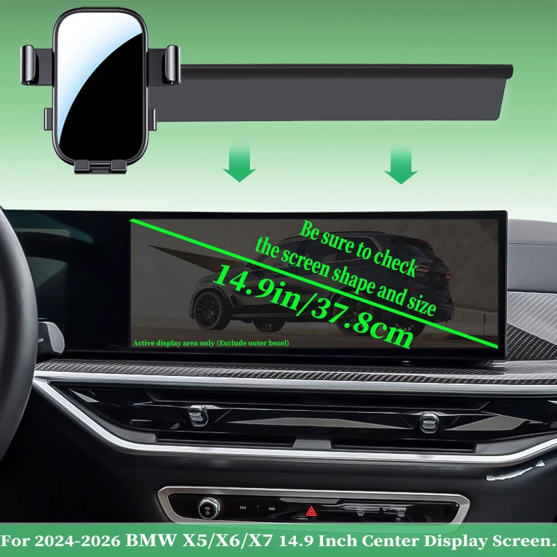 Phone mount for 2014–2026 Left-Hand Drive BMW X5 X6 X7 F15, F16, G05, G06, G07; compatible with 10.3/12.3/14.9