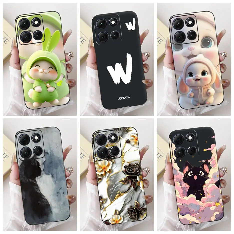 حافظة لهاتف موتورولا موتو G86 حافظة هاتف لطيفة على شكل زهور قطة مقاس 6.67 بوصة حافظة هاتف ناعمة من البولي يوريثان الحراري لهاتف موتو G86 Power Fundas Coque #1