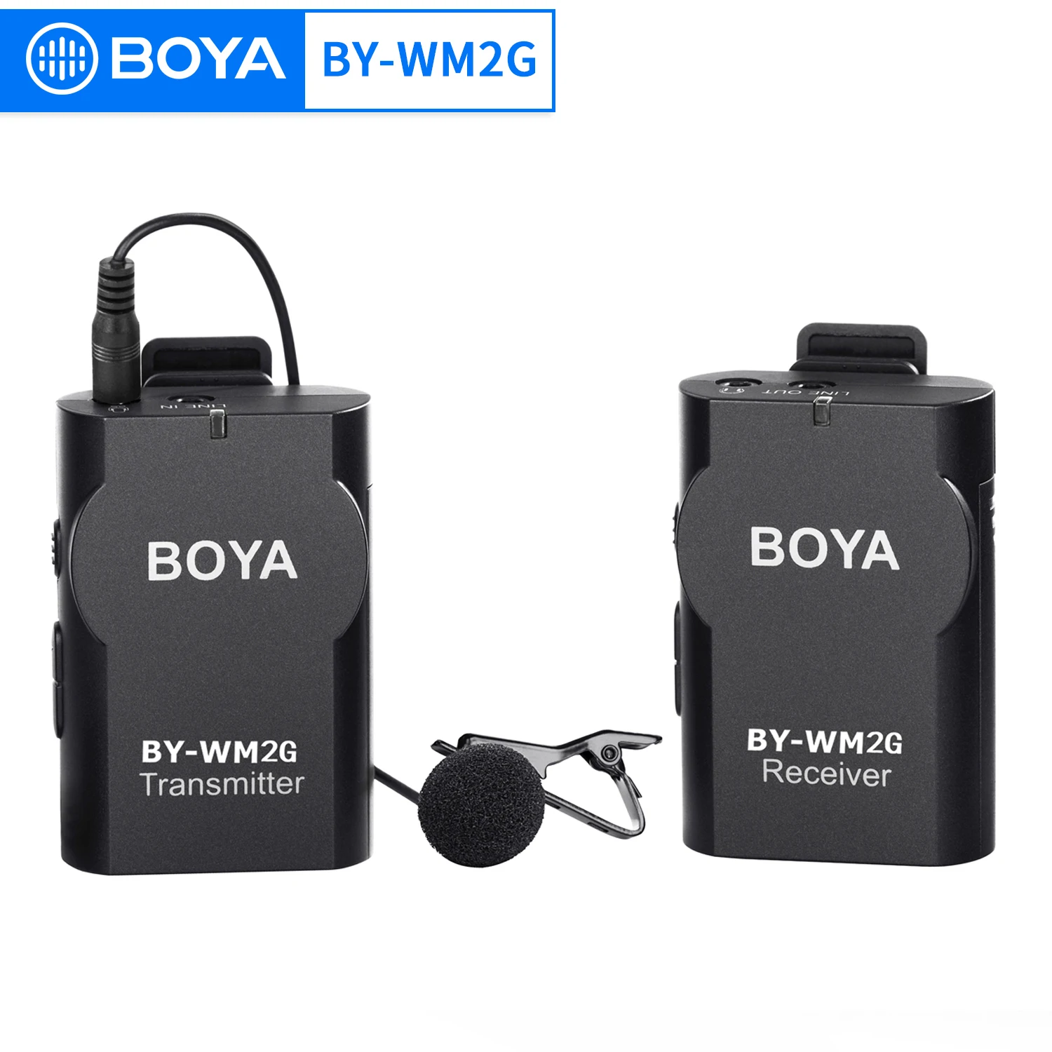 

BOYA BY-WM2G Professional Condenser Wireless Lavalier Lapel Microphone for iphone Smartphone Camera Youtube Recording Streaming