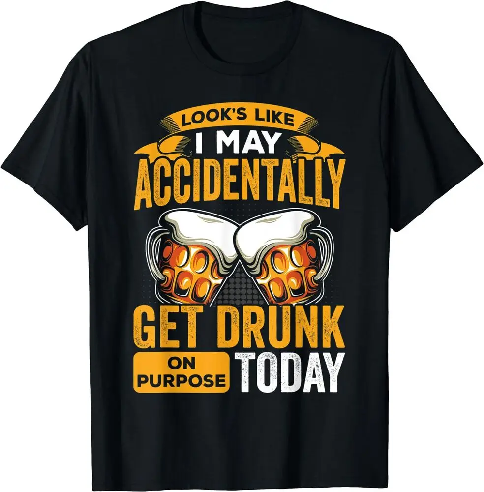 Drunk Looks Like I May Accidentally Get Drunk Today T-Shirt Anime Graphic T-shirts Y2K Tops Unisex Summer Short Sleeve