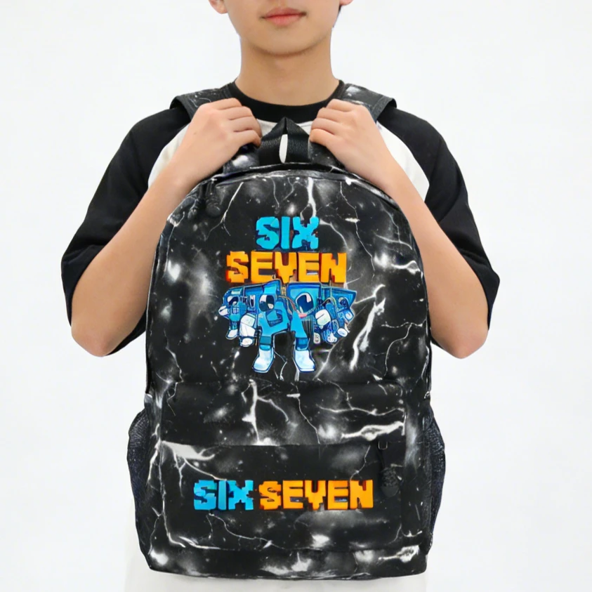 

Модный итальянский игровой рюкзак Six Seven Brainrot Meme Fun 67, трендовый походный рюкзак для мальчиков и девочек, сумка для книг Six Seven High Street Kids