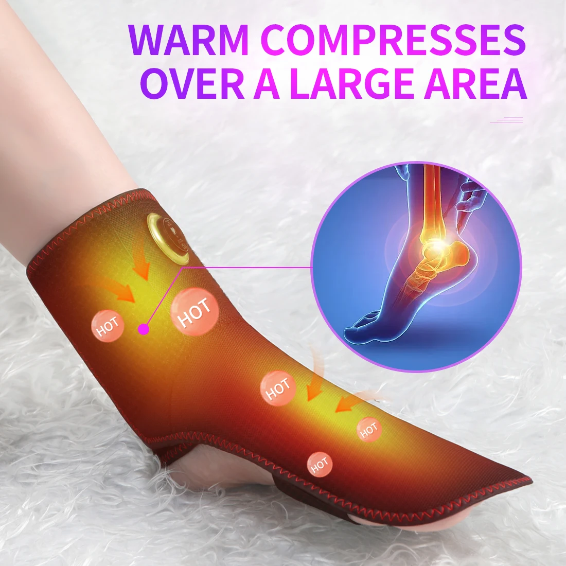 دعامة كاحل كهربائية مدفأة مع 3 - مراجعة Ankle Brace Support وسعره