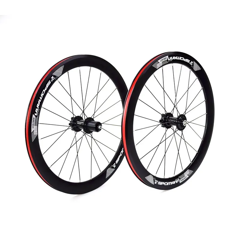 New SPOMANN 20 inch 451 40mm Folding Bike Alloy Disc V Brake Bicycle Wheelset Folded 20er Clincher Rims 100/135mm