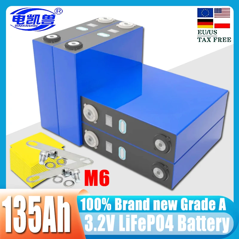 New 2024 3.2v 135ah lifepo4 Rechargeable Battery DIY 12V 24V 48V cycle package ldp lithium cell lithium iron phosphate TAX FREE