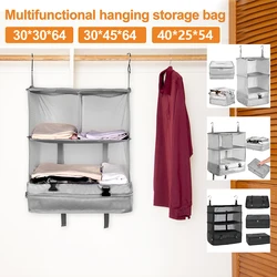 Travel Luggage Organizer Large Capacity Portable Hanging Travel Shelves Foldable Breathable Garment Organizers Bag for Suitcase