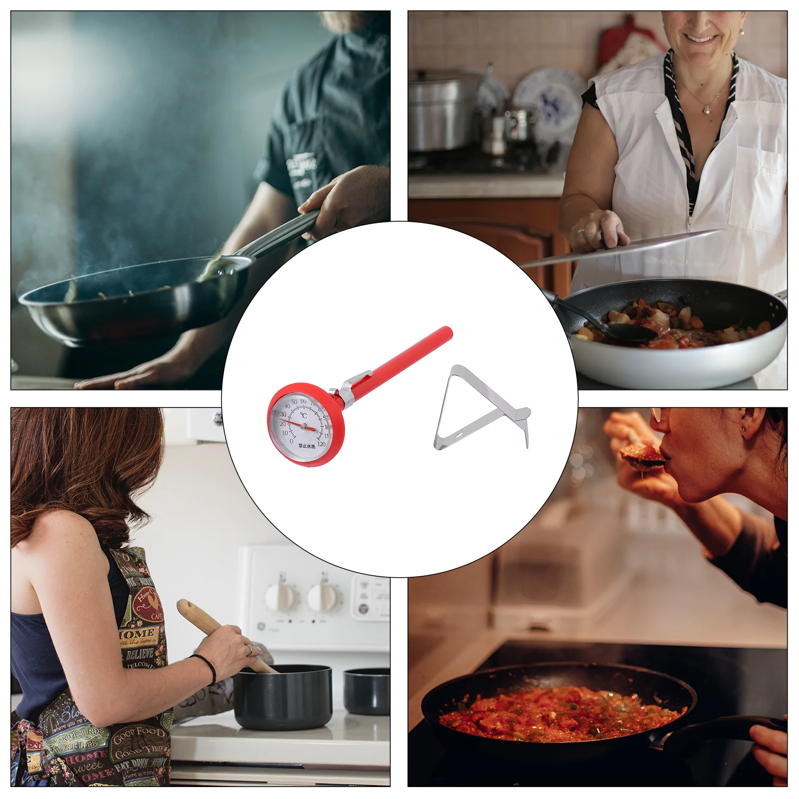 

1Set Household Oven Thermometer Clip High Precision Temperature Gauge Food Grade Material Stainless Steel