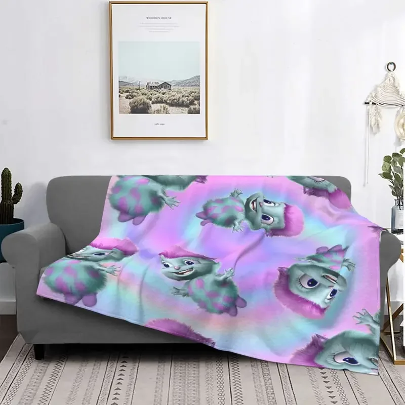 

Bibble Colorful Blanket Flannel Spring/Autumn Cute Cartoon Breathable Lightweight Throw Blankets for Bed Office Bedspreads