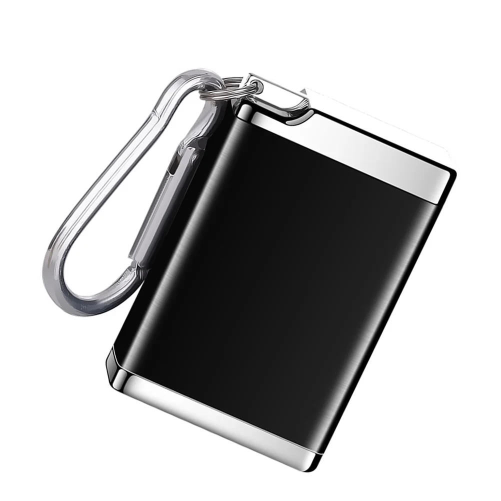 

1pc Portable Ashtray Mini Rectangle Zinc Alloy Metal Box Travel Cigarette Holder Outdoor Car Hanging Key Ring Case