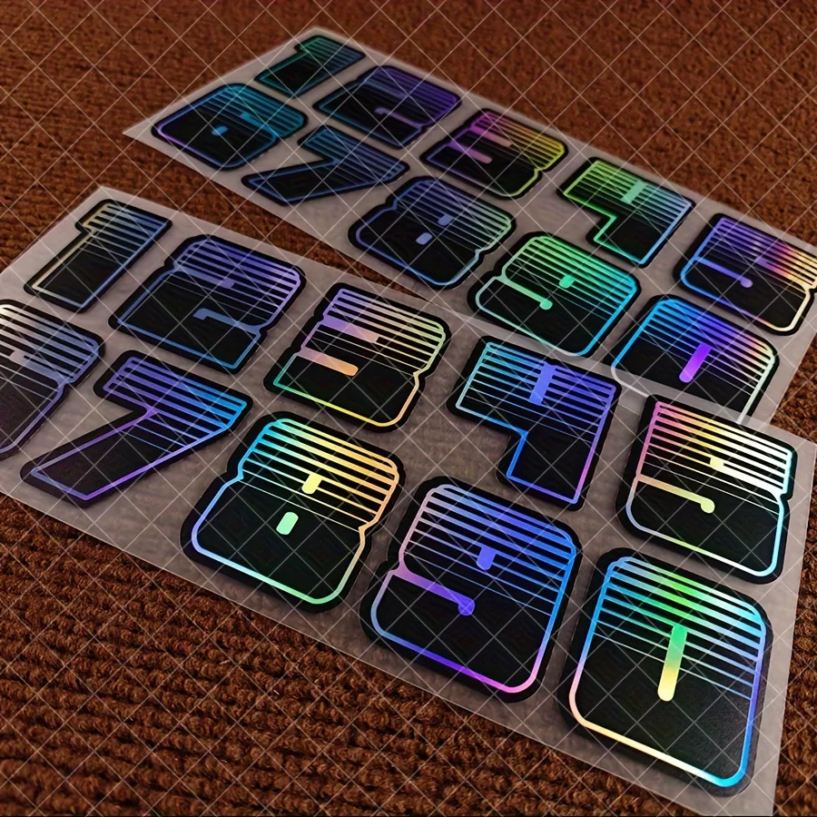 

2 шт./компл., набор голографических наклеек с гоночным номером для автомобиля, мотоцикла, Стайлинг, украшение, гоночный ID-тематическая наклейка, аксессуар